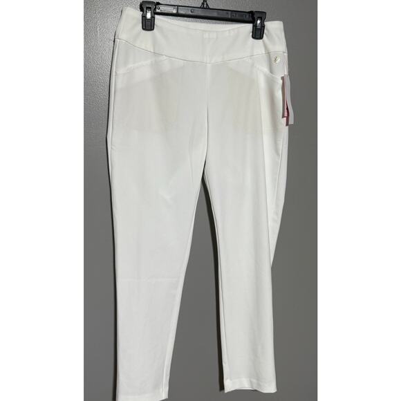 NWT Lilly Pulitzer Corso Pants Resort White Size 10 UPF 50‎ Luxletic - Picture 1 of 7